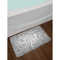 East Urban Home Victorian Large Leaf Floral Pattern Swirl Abstract French Print Non-Slip Plush Bath Rug ERBH6751